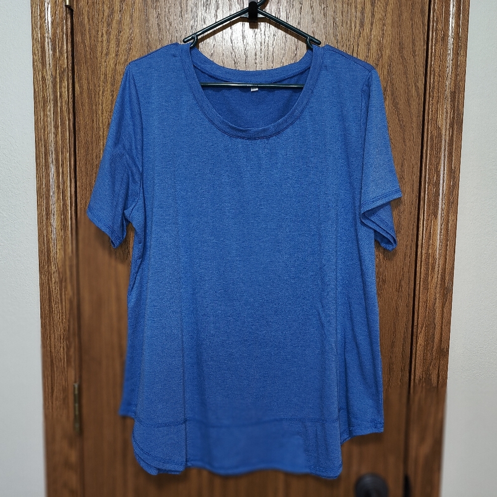 Women's Blue Tunic Tee Shirt Top, Size 2XL